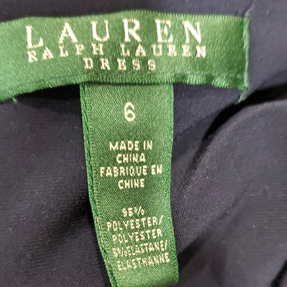 Lauren Ralph Lauren Elegant Navy Midi  Dress - Picture 10 of 12